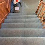 staircase before carpet cleaning